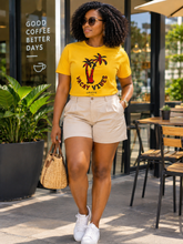 Vaycay Vibes Mustard African Print Short Sleeve T-Shirt Unisex | CALABAR