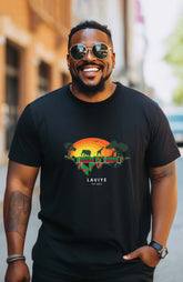 Men's Black African Safari T-shirt Unisex African Print Shirt | ACCRA