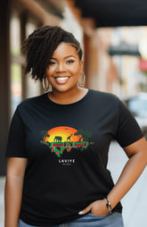 African Safari Graphic T-shirt Unisex African Print Black Shirt | ACCRA