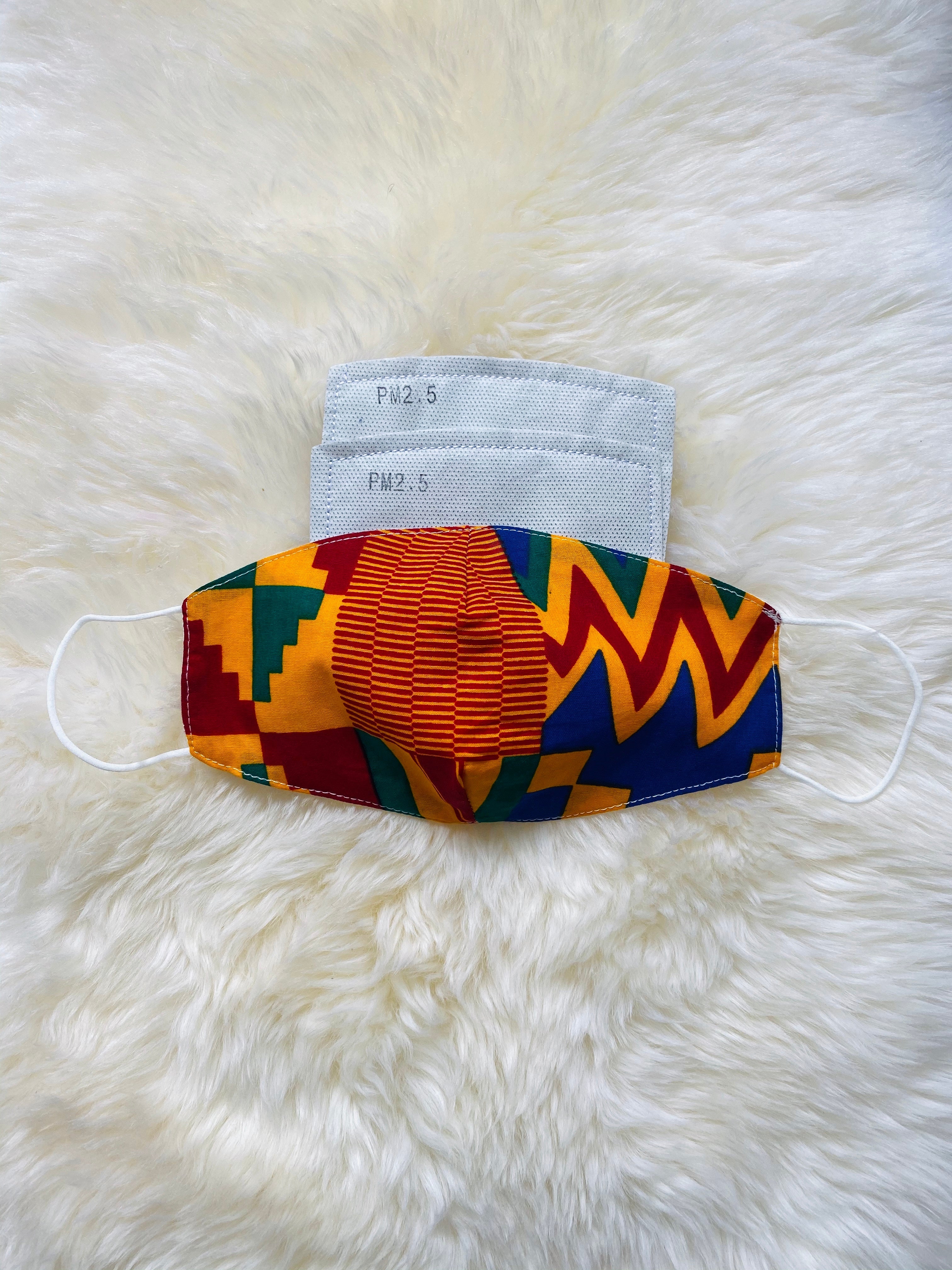 Unisex African Print Face Mask With Filter Pocket | LOLA