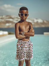 Little Boys’ White Ankara Swim Trunks | African Print Kids’ Swimwear – UYO