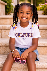 Blue Kids Unisex African Print Culture Slogan T-shirt | ENUGU